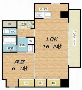 ドゥーエ谷町【3階】の間取り