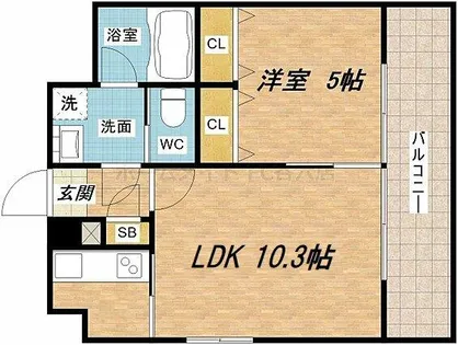 コスモリード谷町六丁目【14階】の間取り