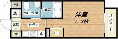 グランルージュ中之島南【6階】の間取り