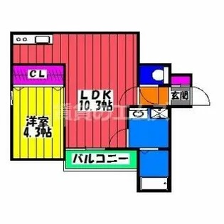 メゾンクレール南福岡【1階】の間取り