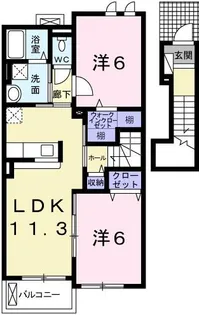プリムローズ【204号室】の間取り