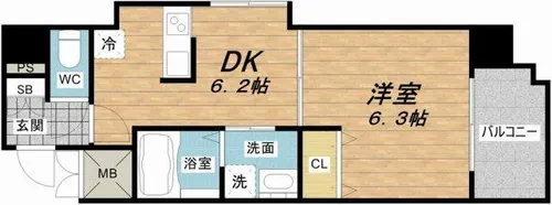 GALLERY谷町【5階】の間取り