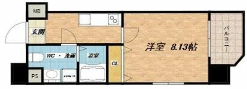 ドゥエリング梅田【6階】の間取り