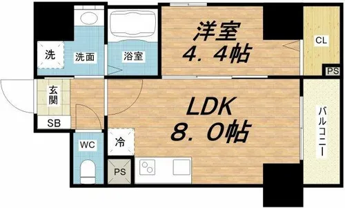 ローズコーポ堺筋本町【10階】の間取り