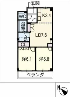 エルハイム Ⅰ【1階】の間取り