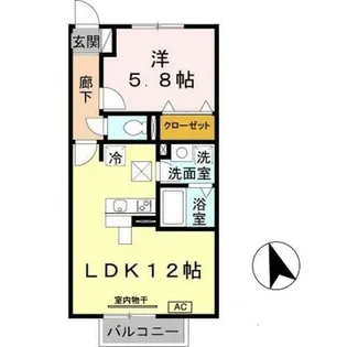 兵庫県神戸市北区山田町下谷上字芝【アパート】の間取り