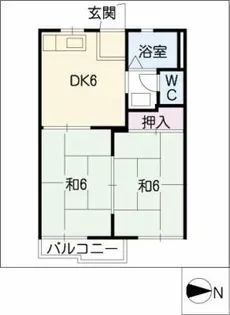 プチタウン大高台【2階】の間取り