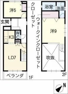 ヒルサイド岩崎台【2階】の間取り