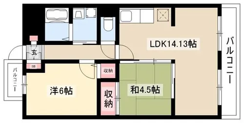 ドゥーブル檀渓【301号室】の間取り