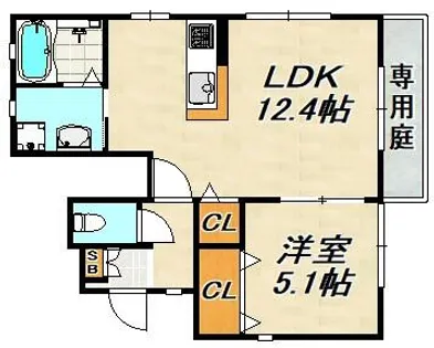 セトル南須磨A棟【1階】の間取り
