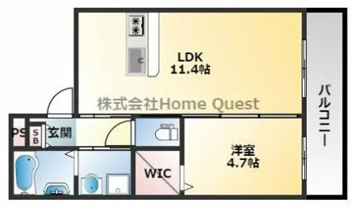 グランパシフィック長瀬スクエア【2階】の間取り