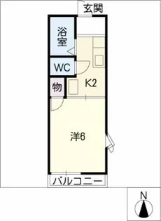 カーナK&K【1階】の間取り