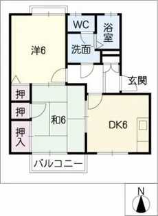 サンハイツルナⅡ【2階】の間取り