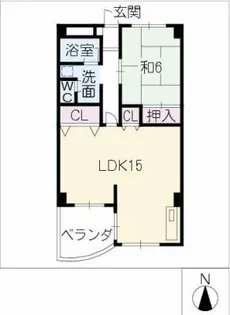 コーポラス亀の井【4階】の間取り