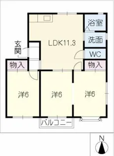 ベルエポック鶴見【2階】の間取り