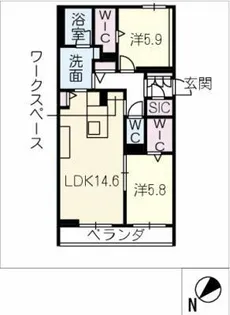 ヴェルデ小田井【2階】の間取り