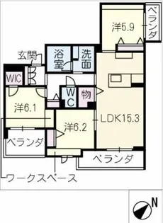 ヴェルデ小田井【2階】の間取り