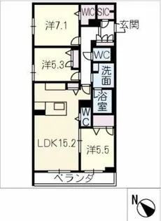 ヴェルデ小田井【2階】の間取り