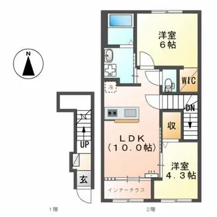 ルーエ大彦【2階】の間取り