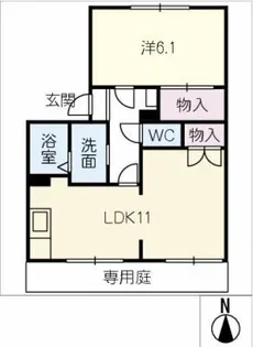 マイハウス矢作A【1階】の間取り