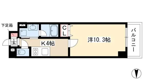グランルクレ新栄ウエスト【4階】の間取り