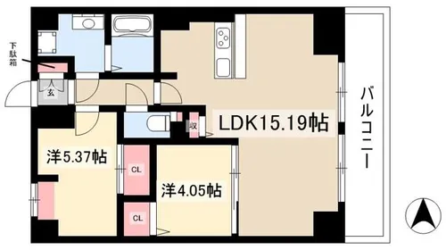アプリーレ千代田(旧プレイズシード千代田)【1202号室】の間取り