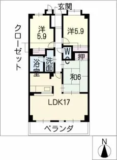 藤マンションⅡ【2階】の間取り