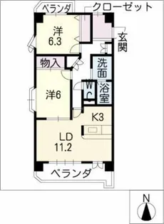 アークヒルズ徳重【5階】の間取り