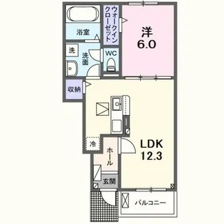 クレメント中今里【1階】の間取り