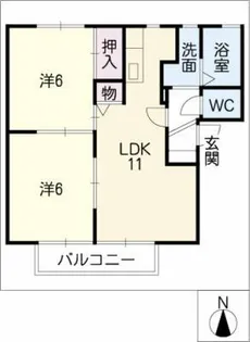 パークイン平子ヶ丘【2階】の間取り