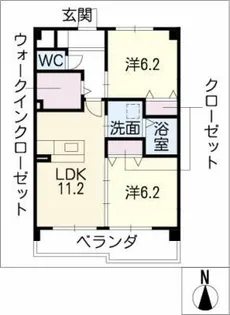ディルーポ橋本【1階】の間取り