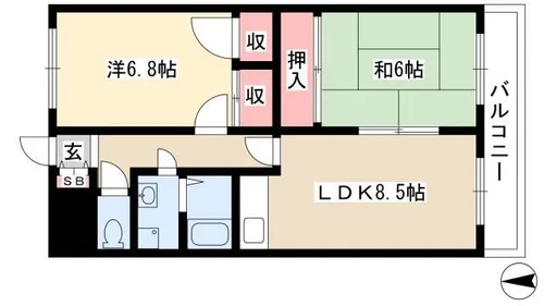 マンション豊【402号室】の間取り
