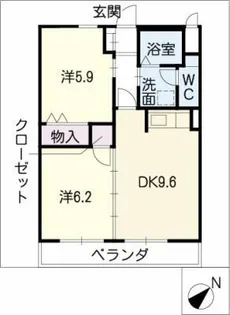 2DKの間取り画像