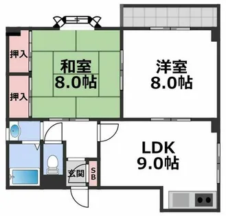 ホースハイツ【8階】の間取り