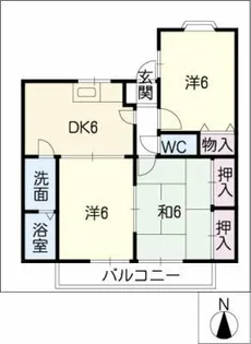 TOWNサンロイヤルD棟【1階】の間取り