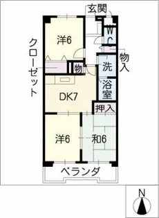サンユーハイツ滝の水【2階】の間取り