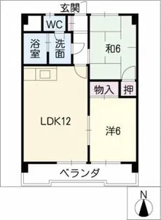 レジデンス上八田【3階】の間取り