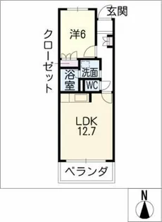 パークホーム江向【1階】の間取り