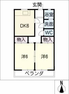 ハイツ稲沢H棟【4階】の間取り