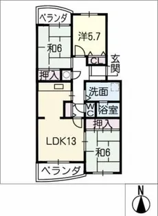 ラ・クラッシィ北一社【2階】の間取り