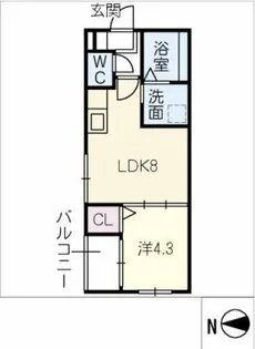 ル・シェール南名古屋【1階】の間取り