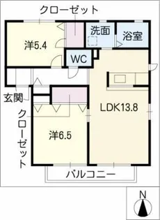 アドラブール美園【2階】の間取り