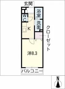 ラ・カーサ・デ東野【1階】の間取り