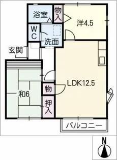 コーポサンライズⅡ【2階】の間取り