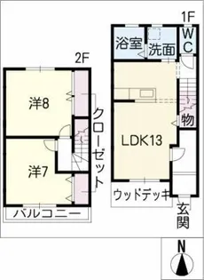 愛知県豊橋市杉山町字前屋敷【タウンハウス】の間取り