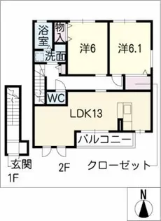 ハートホームWIT【2階】の間取り