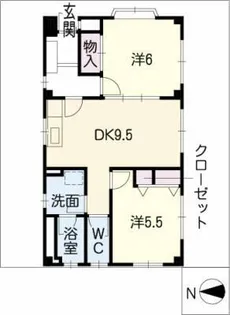 ハイネス竹越【1階】の間取り