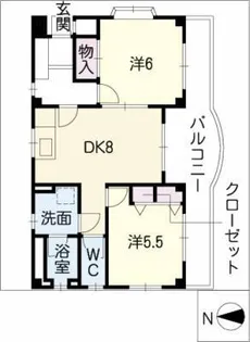 ハイネス竹越【2階】の間取り