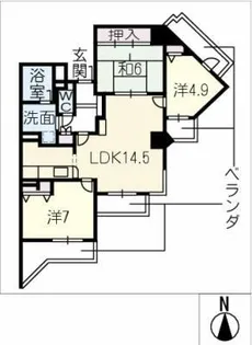 ファミールグラン四ッ谷通1402号【15階】の間取り
