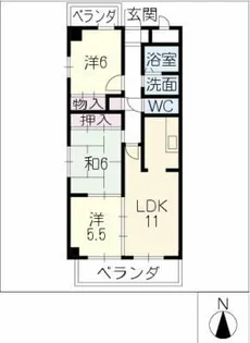 レジデンス鈴木【6階】の間取り